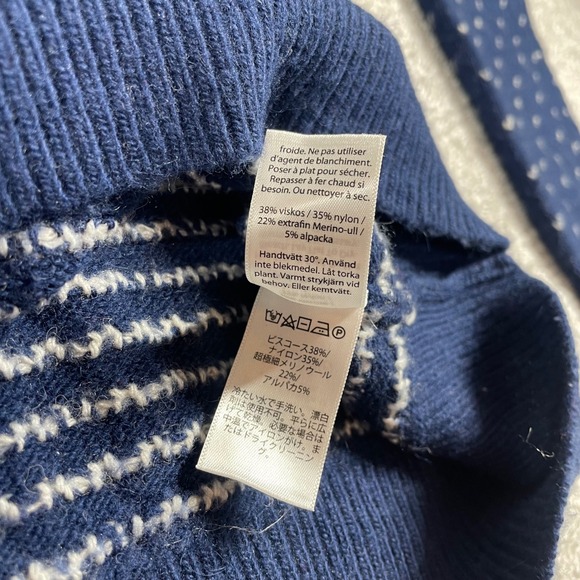 Vineyard Vines Sweater Mens Medium Marlin Fair Isle Birds Eye Wool Alpaca Zip - Picture 6 of 13